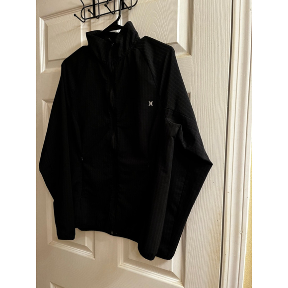 HURLEY~ BLACK BOMBER JACKET~LIGHTWEIGHT~LG - Picture 5 of 10